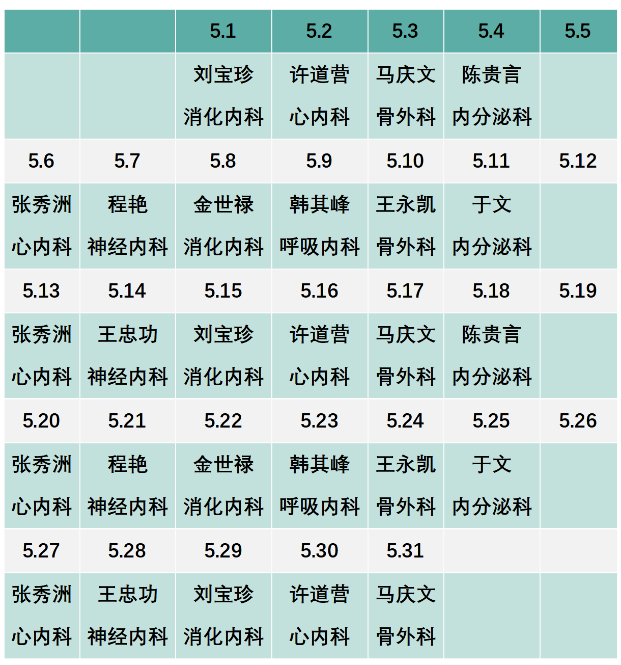 濱州市人民醫(yī)院機關院區(qū)2024年5月份專家排班表_01(1).png